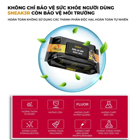 Khăn lau giày Quick Wipe SNEAK3R làm sạch nhanh