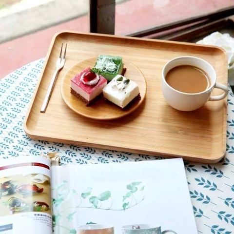 Khay tre chữ nhật