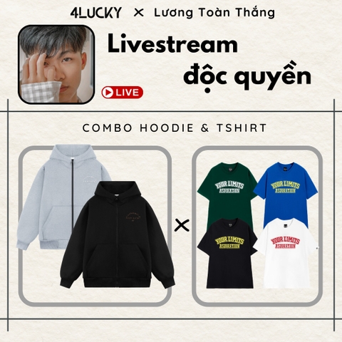 HOODIE ZIP 6139 Đen M + ÁO THUN ASPIRATION 6030 - Đen M
