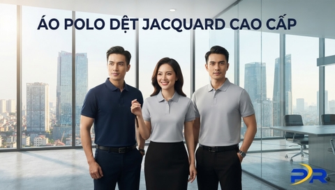 Thiết Kế Áo Polo Doanh Nghiệp Dệt Cổ Jacquard Họa Tiết Chìm Độc Quyền Tinh Tế Cùng PR SPORT