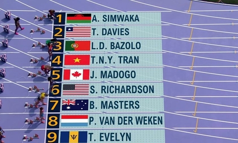 Trần Thị Nhi Yến dừng bước tại nội dung 100m Olympic Paris 2024.
