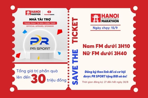 Cơ hội chinh phục SUB3 với nam, SUB 3h30 với nữ miễn phí tại Marathon Quốc tế Hà Nội Techcombank 2024