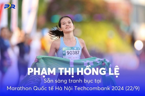 PHẠM THỊ HỒNG LỆ SẴN SÀNG TRANH BỤC TẠI MARATHON QUỐC TẾ HÀ NỘI TECHCOMBANK 2024