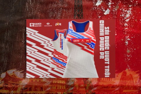 Thiết kế đặc biệt kỷ niệm hợp tác giữa PR SPORT và Giải Marathon Quốc tế Hà Nội Techcombank 2024