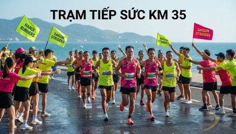 Trạm Tiếp Năng Lượng & Cổ Vũ Rực Lửa Của PR SPORT Tại Km 35 Định Mệnh: Chiến Lược Vượt Bức Tường Marathon Cho Các Câu Lạc Bộ