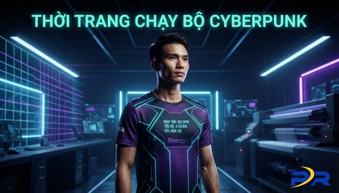 Thiết Kế Áo Chạy Bộ Cyberpunk Neon Tương Lai Cá Nhân Hóa Cho Runner Công Nghệ