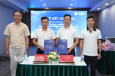 Báo Ninh Bình ghi nhận lễ ký kết giữa PR SPORT và Ninh Bình Heritage Half Marathon 2025