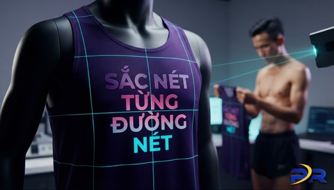 Kỹ Thuật In Chuyển Nhiệt Gradient 3 Tông Màu: Đỉnh Cao Sắc Nét Viền Chữ Cá Nhân Hóa Trên Trang Phục Chạy Bộ PR SPORT