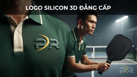Công Nghệ In Logo Dập Nổi Decal Silicon 3D Cao Cấp Trên Ngực Áo Polo Pickleball PR Sport