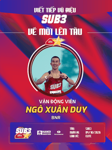 Ngô Xuân Duy – Chiến Binh BNR Bứt Phá Cùng Đoàn Tàu Sub 3 – 2026