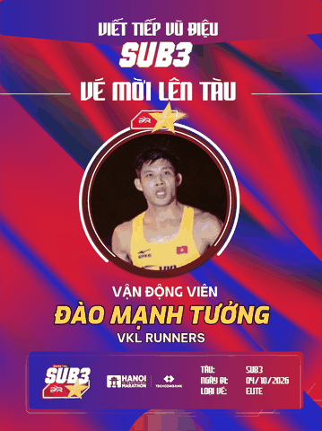 Đào Mạnh Tưởng Và Tấm Vé Vàng Lên Đoàn Tàu SUB 3 – 2026: Bản Lĩnh Bền Bỉ Của Chiến Binh VKL Runners
