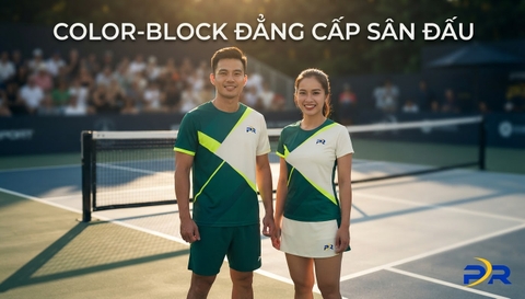 Phong Cách Color-Block Trong Đồng Phục Pickleball: Nghệ Thuật Phối Ghép Mảng Màu Hình Học Tương Phản Đầy Cá Tính