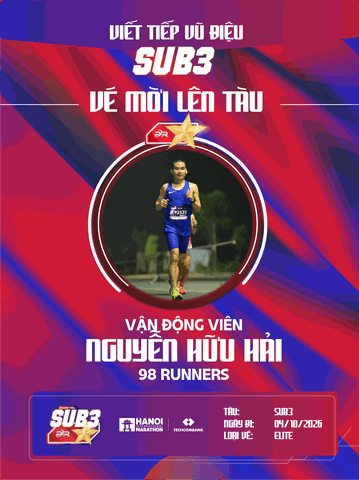 Nguyễn Hữu Hải (98Runners): Bản Lĩnh Chinh Phục Sub 3 Cùng Đoàn Tàu 2026