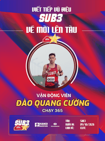 Đào Quang Cường & Tấm Vé Đoàn Tàu Sub 3 2026: Bản Lĩnh Thép Cùng Kỷ Luật Chinh Phục Cột Mốc 02:54:26