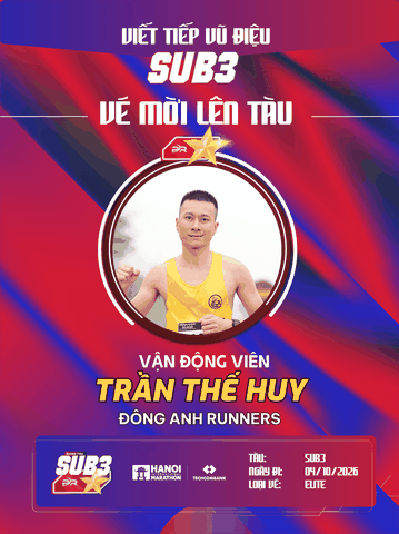 Trần Thế Huy – Thủ Lĩnh Pacer Đông Anh Runners Bứt Phá Sub 3 Cùng PR SPORT