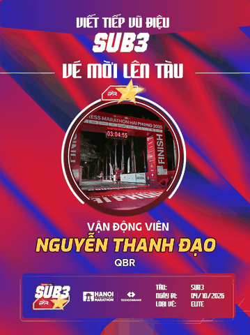 Nguyễn Thanh Đạo – Chiến Binh Qbr Tăng Tốc Chinh Phục Đoàn Tàu Sub 3 – 2026