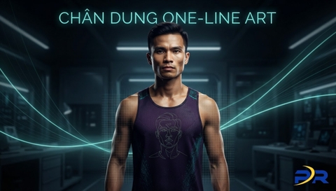 In Chân Dung Tối Giản One-Line Art Của Runner Lên Ngực Áo: Đỉnh Cao Nhận Diện Cá Nhân Hóa PR SPORT