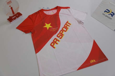 Áo chạy bộ T-Shirt PR SPORT đỏ trắng