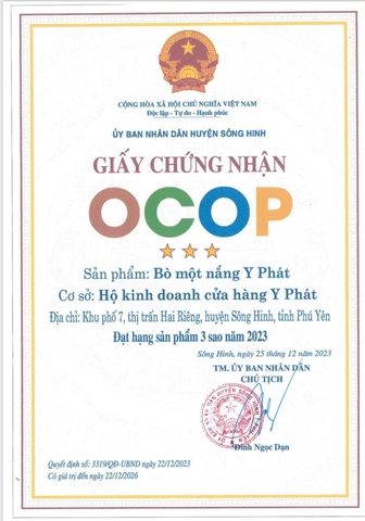 BÒ MỘT NẮNG Y PHÁT (2 túi x 500g -Tặng muối kiến vàng)