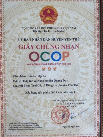 DẦU LẠC ĐẠI AN (1 Lít)