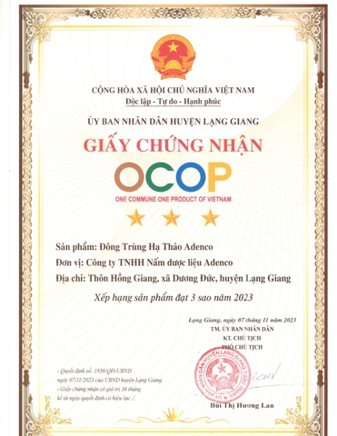 ĐÔNG TRÙNG HẠ THẢO ADENCO (Sét 2 hộp)