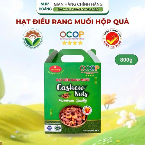 HẠT ĐIỀU RANG MUỐI HỘP QUÀ (800g)