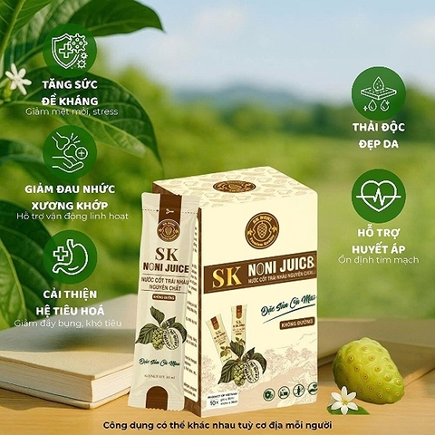 NƯỚC CỐT TRÁI NHÀU NGUYÊN CHẤT SK NONI ( hộp 10 gói x 30 g )