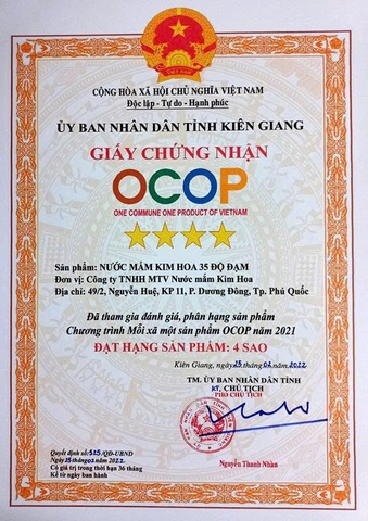 NƯỚC MẮM KIM HOA 35 ĐỘ ĐẠM (520ml)