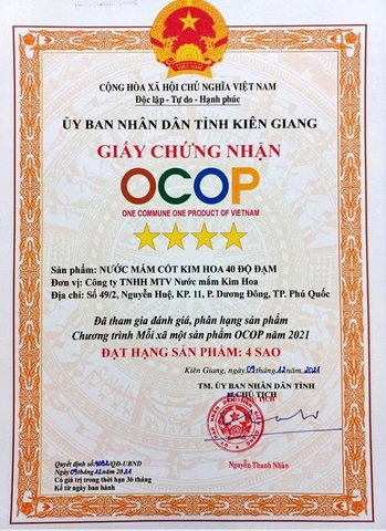 NƯỚC MẮM KIM HOA 40 ĐỘ ĐẠM (520ml)