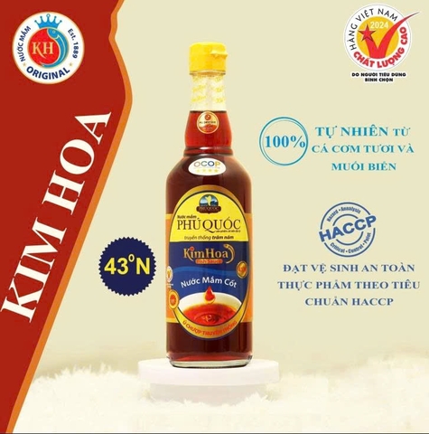 NƯỚC MẮM KIM HOA 43 ĐỘ ĐẠM (520ml)