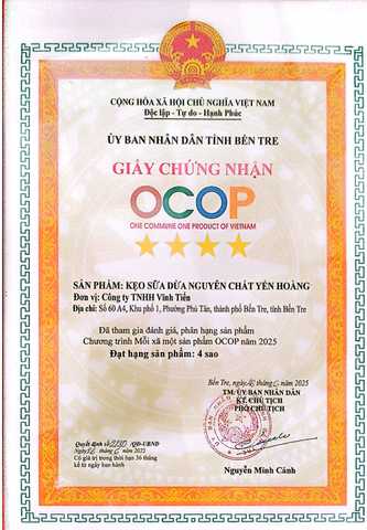 KẸO SỮA DỪA NGUYÊN CHẤT YẾN HOÀNG ( thùng 50 gói x 100g)