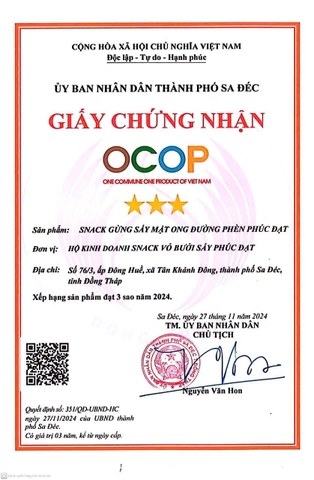SNACK GỪNG SẤY MẬT ONG ĐƯỜNG PHÈN PHÚC ĐẠT (50g)
