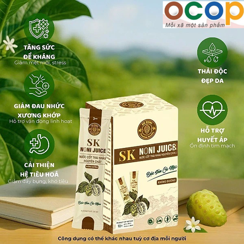 NƯỚC CỐT TRÁI NHÀU NGUYÊN CHẤT SK NONI ( hộp 10 gói x 30 g )