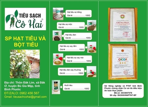 TIÊU SẠCH CÔ HAI - NÔNG SẢN BÌNH PHƯỚC