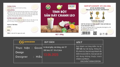 TINH BỘT SẮN DÂY CHANH LEO  ( 500g ).