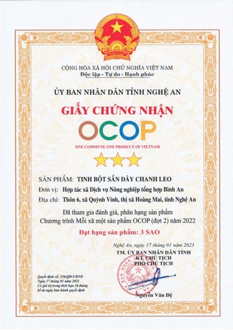 TINH BỘT SẮN DÂY CHANH LEO  ( 500g ).