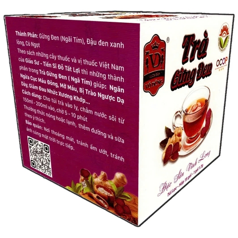 TRÀ GỪNG ĐEN TÚI LỌC - VÕ DŨNG (Hộp 15 túi lọc x 1.7g)