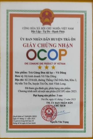 TRÀ GỪNG ĐEN TÚI LỌC - VÕ DŨNG (Hộp 15 túi lọc x 1.7g)