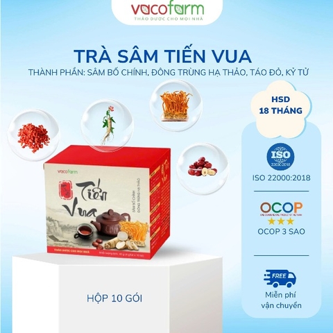 TRÀ SÂM TIẾN VUA, TRÀ TỨ VỊ (Hộp 10 túi)