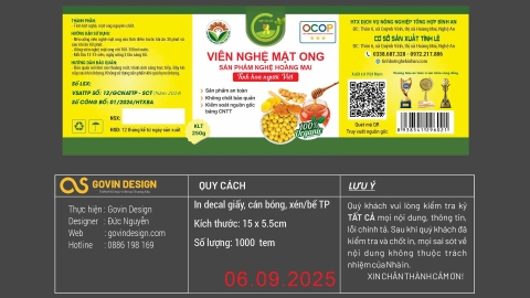 VIÊN NGHỆ MẬT ONG ( 500g )