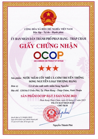 NƯỚC MẮM CỐT NHĨ CÁ CƠM TRUYỀN THỐNG SONG NGUYỄN LOẠI THƯỢNG HẠNG  (Thùng 2 chai x 500ml)