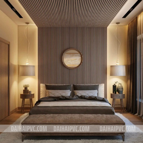 Thi công tấm ốp tường trang trí phòng ngủ DH03