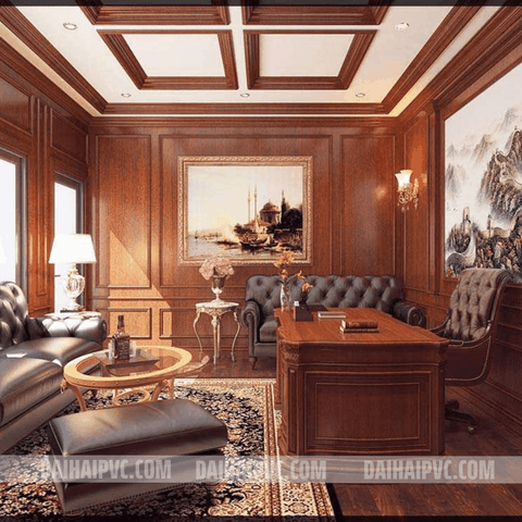 Thi công tấm ốp tường trang trí phòng khách DH06