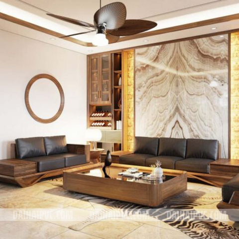 Thi công tấm ốp tường trang trí phòng khách DH15