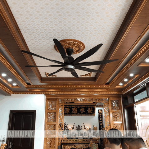 Thi công trần nhựa nano giật 2 cấp TN10