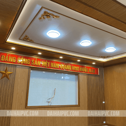 Thi công trần nhựa nano giật 1 cấp TN01