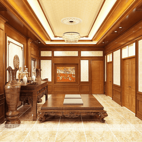 Thi công trần nhựa nano giật 2 cấp TN09