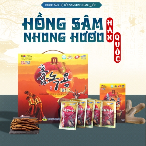 Hồng Sâm Nhung Hươu Hàn Quốc Red Ginseng Deer Antlers