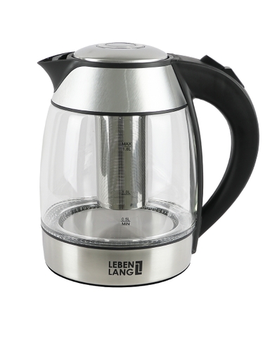LBE2819 - Ấm siêu tốc, ấm đun nước thủy tinh LEBENLANG dung tích 1800ml