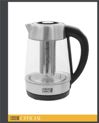 LBDD2628 - Ấm siêu tốc, ấm đun nước thủy tinh điều chỉnh nhiệt độ LEBENLANG dung tích 1700ml